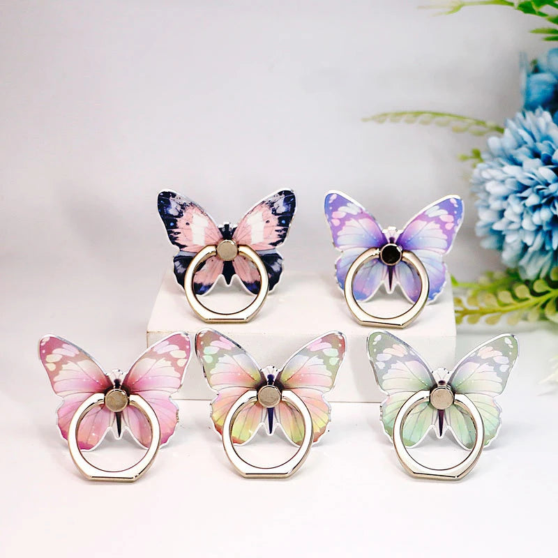2/5pcs Beautiful Butterfly Phone Holder Suitable Mobile Phone Ring Holder Phone Accessories Stand